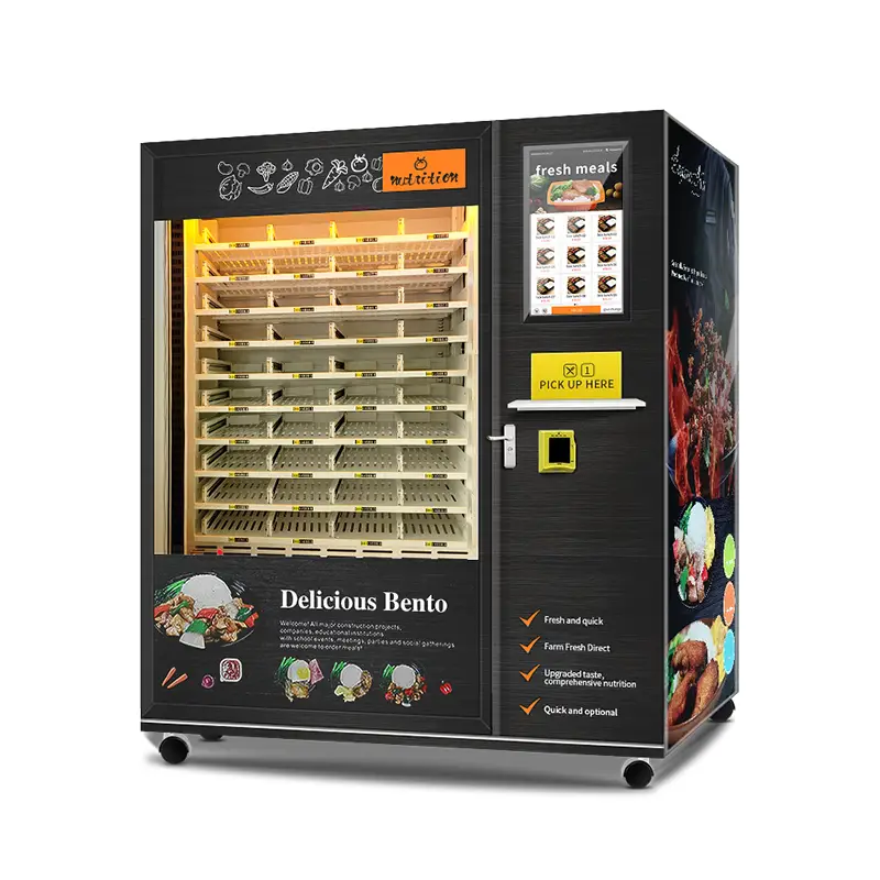 Máquina expendedora de comida con módulo de calentamiento