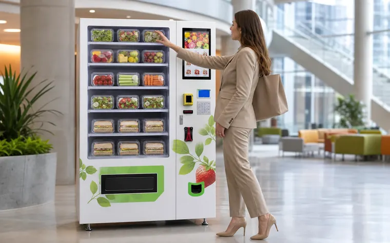 Máquina real con elevador para entrega de productos delicados
