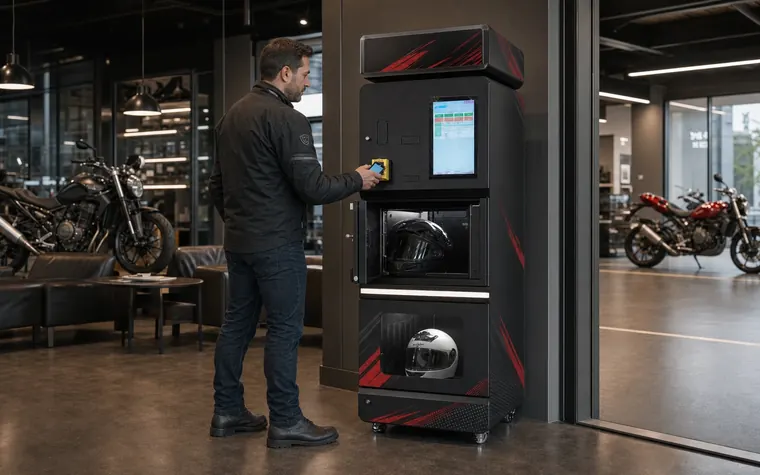Equipo real de autoservicio para limpieza y desinfección de cascos