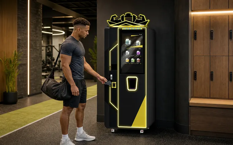 Máquina real para preparación automática de bebidas proteicas