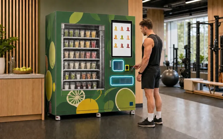 Máquina real de preparación automática de smoothies